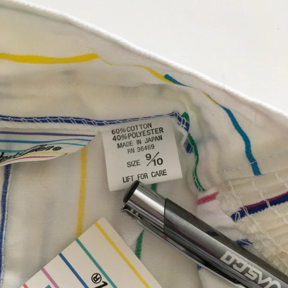 VTG 80s Hunter’s Glen Rainbow Striped Shorts Sz 9/10 High Waisted NOS Japan Made - Picture 11 of 16